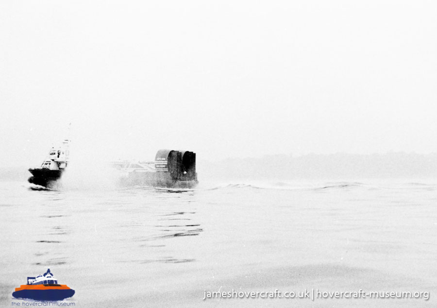 AP1-88 hovercraft with Hovertravel -  (credit: The <a href='http://www.hovercraft-museum.org/' target='_blank'>Hovercraft Museum Trust</a>).